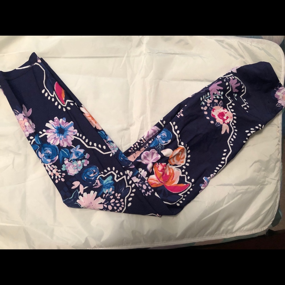 Colorful floral work out leggings